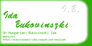 ida bukovinszki business card